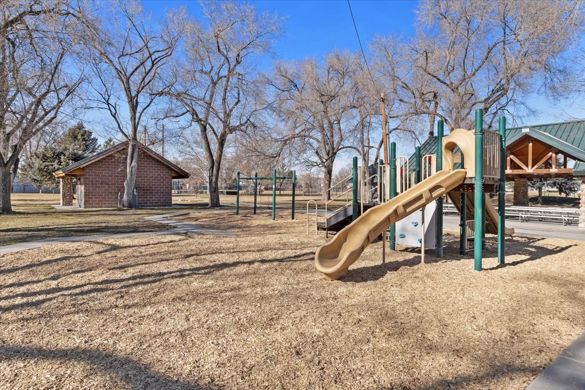 View of park across the street with play area