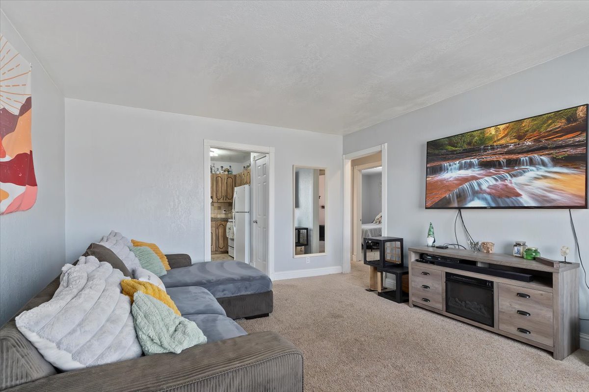 Carpeted living room