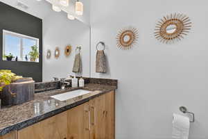 Bathroom featuring vanity