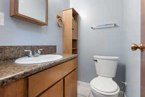 Mother-in-law apartment with a 3/4 bathroom featuring a shower, vanity.