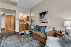 Living room and kitchen