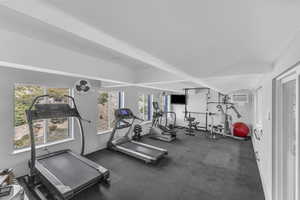 Gym with canyon views