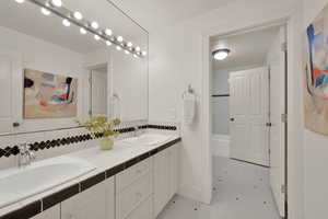 Lower level bathroom with steam shower