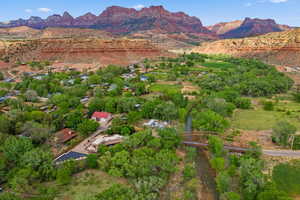 Aerial View – Riverfront & Mountain Views