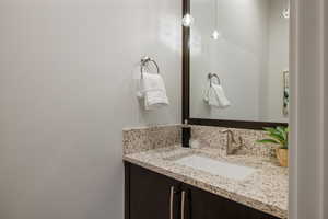 Bathroom featuring vanity