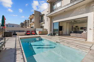 Private pool located off the main level family room/kitchen
