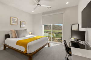 Bedroom 1 with views of mountains and golf course.