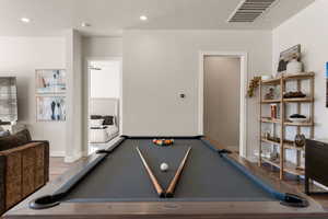 View from family room/kitchen into main bedroom