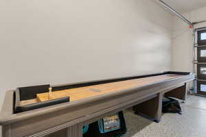 2 car garage/rec room with epoxy floors