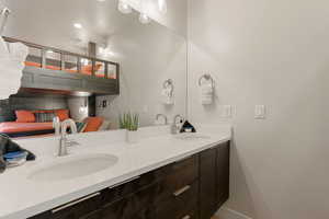 Extra sink space in bathroom for bedroom 5