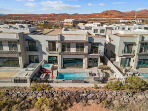Birds eye view of private pool