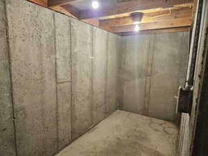 View of unfinished basement