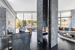 Lobby featuring a wall of windows