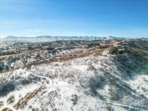 Aerial view of a mountainous background