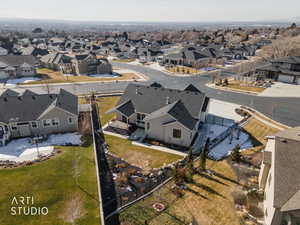 Aerial view of residential area