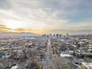 City view with mountains