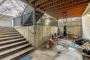 Basement patio and entrance.