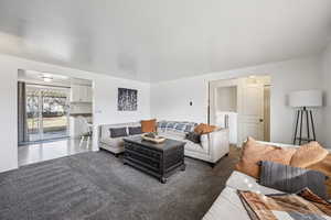 View of tiled living area