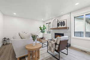 Wood Burning Fireplace, Large New Vertical Windows