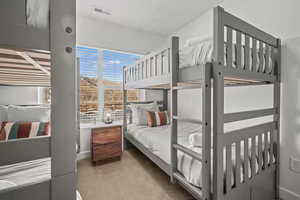 Bedroom with carpet floors