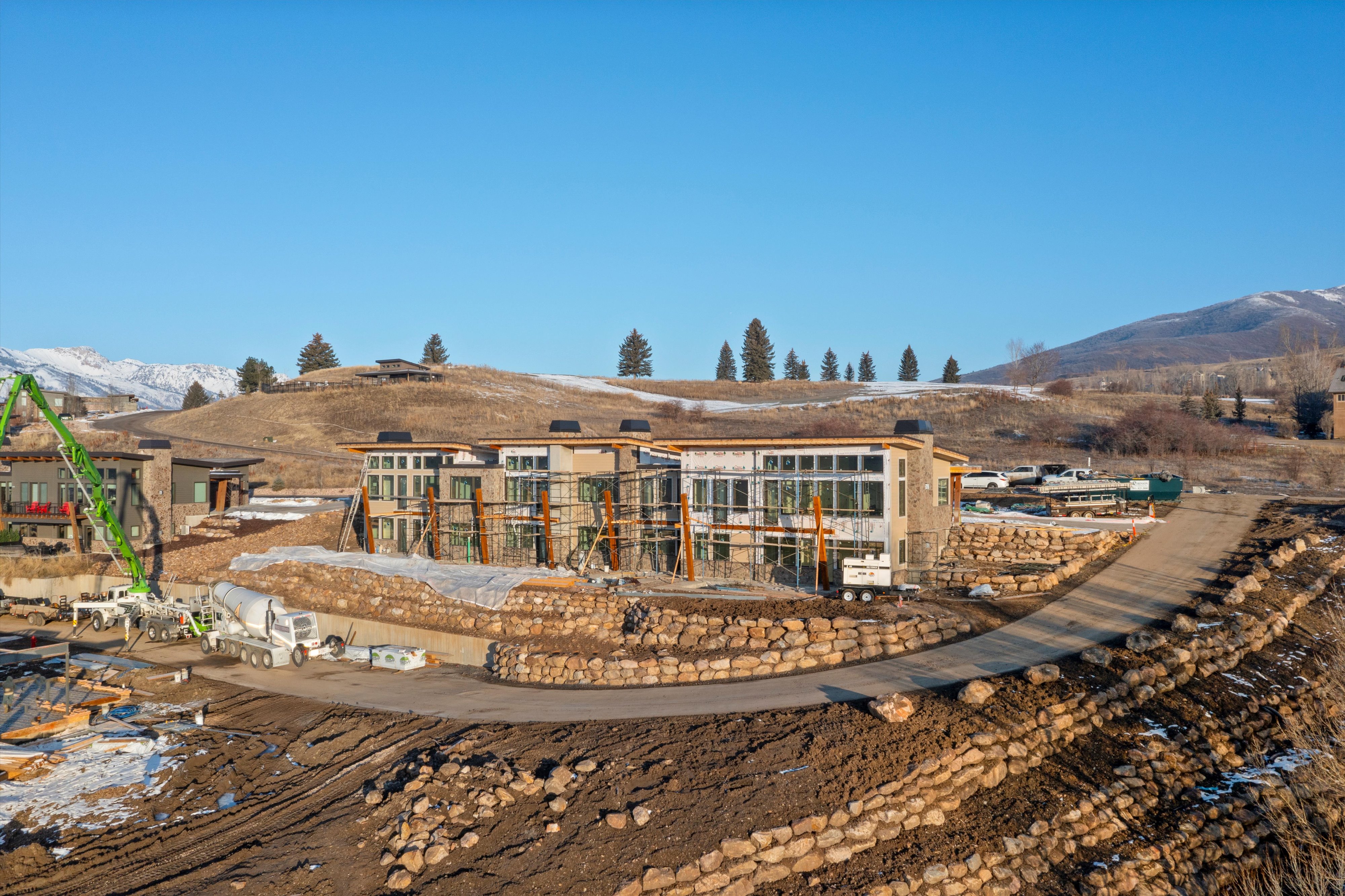 Back of house with a mountain view