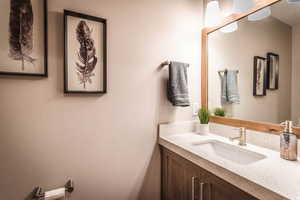 Bathroom featuring vanity