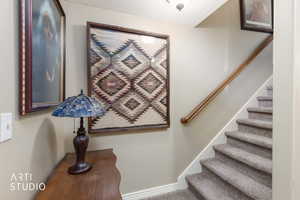 Stairs with baseboards