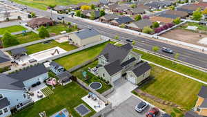 Aerial view of residential area