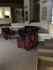 View of carpeted living room
