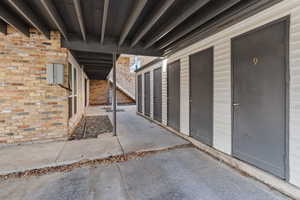 View of patio with stairs