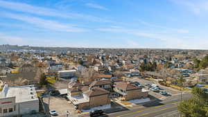 Aerial view of residential area