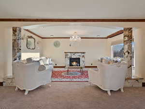 Carpeted living area off Kitchen