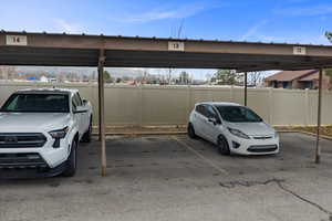 View of covered parking lot