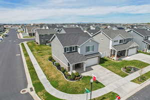 Aerial view of residential area