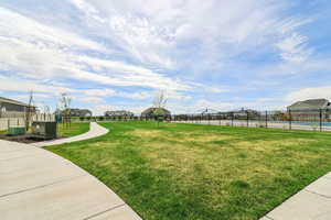 View of yard featuring a residential view