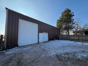 40 x 60 heated shop with an 18' door  with a office. It can fit 7 trucks. yard can hold equipment and up to 15 vehicles