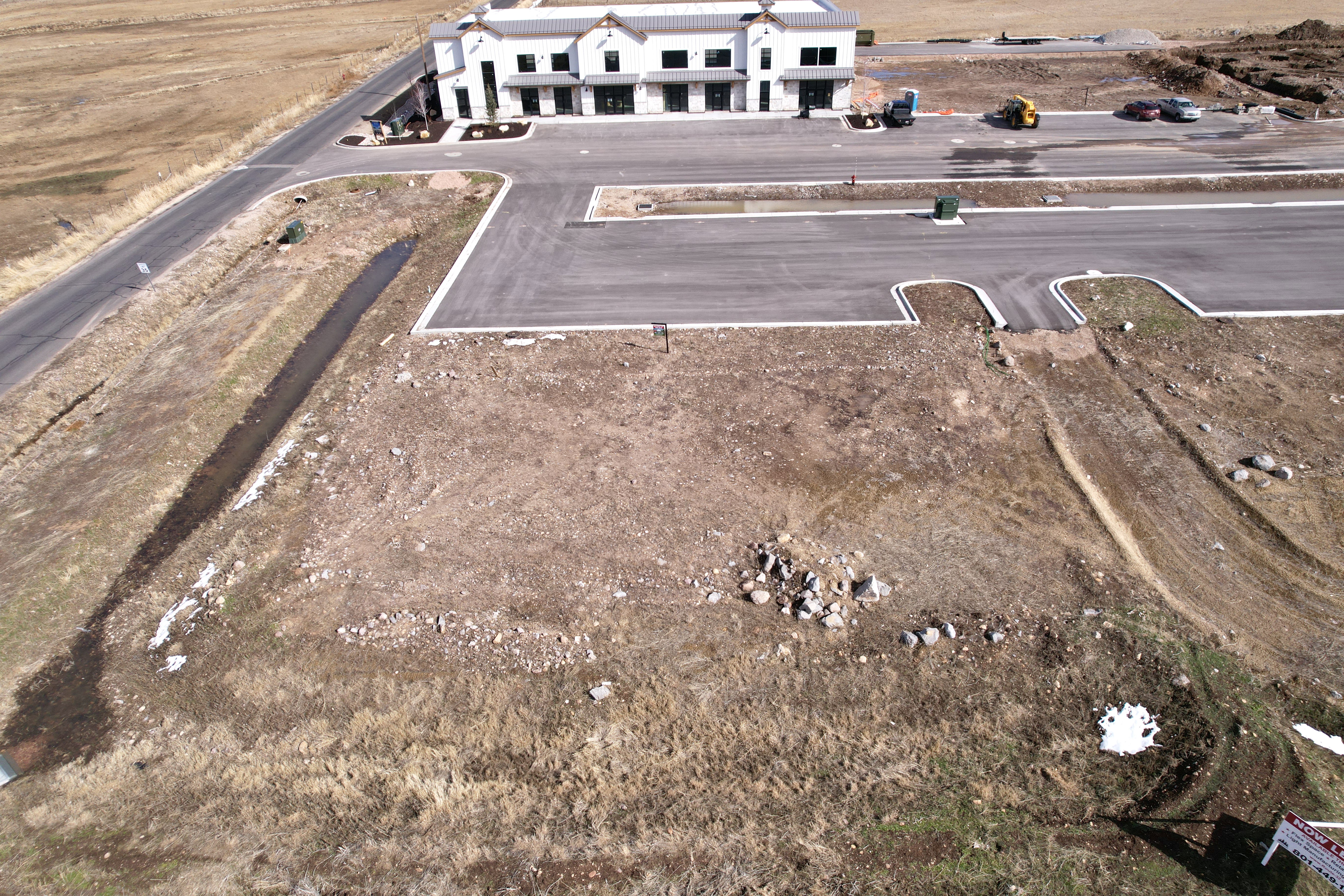 Aerial view of sparsely populated area