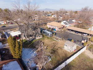 Aerial perspective of suburban area