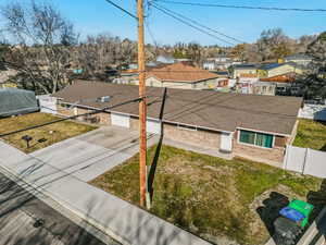 Aerial view of residential area