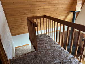 Stairs with carpet flooring