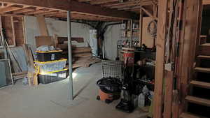 View of unfinished below grade area