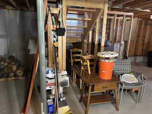View of unfinished basement
