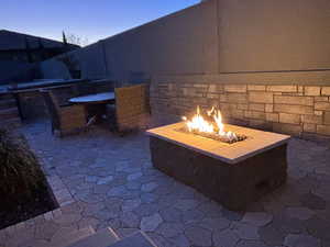 View of patio / terrace featuring a fire pit