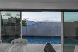 Bedroom with a mountain view