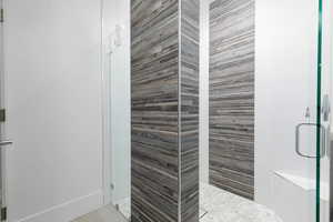 Bathroom featuring a stall shower