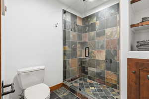 View of shower with euro-glass surround