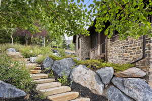 View of yard with stairs