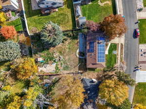Aerial perspective of suburban area