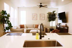 Looking into Living Area from Kitchen