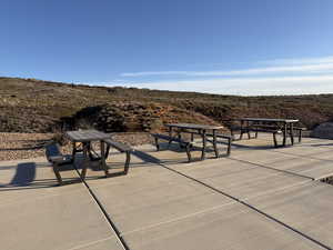 Picnic area outside community pool